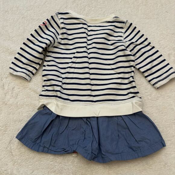 Nautical Stripes Chambray Skirted Top sz 5 Nautical theme top - Picture 5 of 5